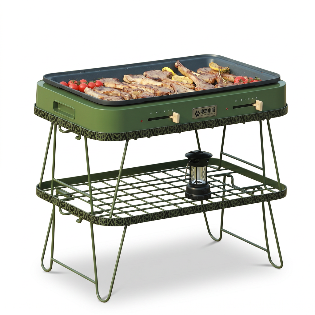 EVCooker Multi-Functional Camping Table Portable Foldable Outdoor Camping Table with Bamboo Top (PC5G-1)