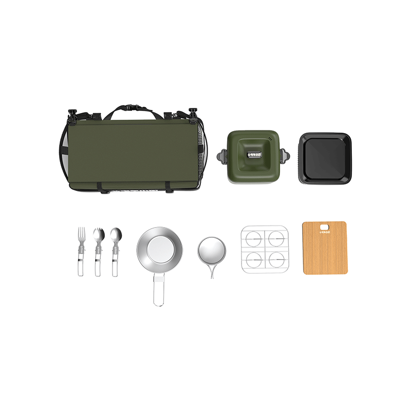 EV Kitchen EC9 10-Piece Picnic Cookset with Tactical Bag