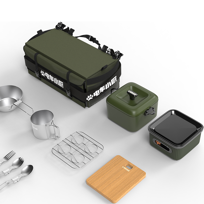 EV Kitchen EC9 10-Piece Picnic Cookset with Tactical Bag
