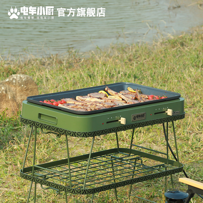EVCooker Multi-Functional Camping Table Portable Foldable Outdoor Camping Table with Bamboo Top (PC5G-1)